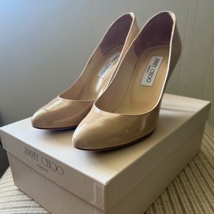 Jimmy Choo Nude Patent Heels